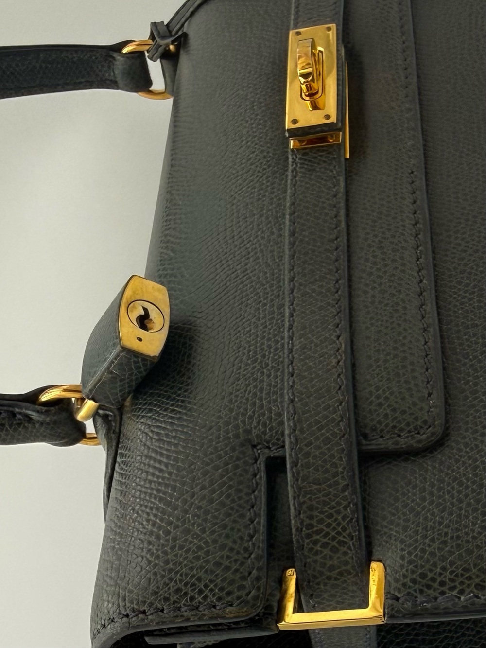 🐢MORABITO COUSU MAIN 1905 PARIS • SCALA 29 Bag in Dark Blue • Made in FRANCE - Picture 4 of 16